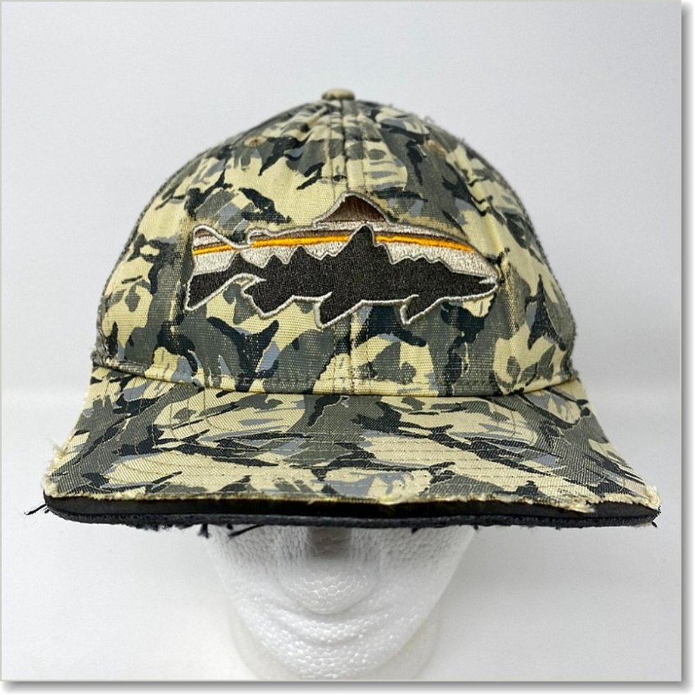 Patagonia Fitz Roy Snapback Hat Camo Trout Cap Hunt Camp Ridgeline Distressed